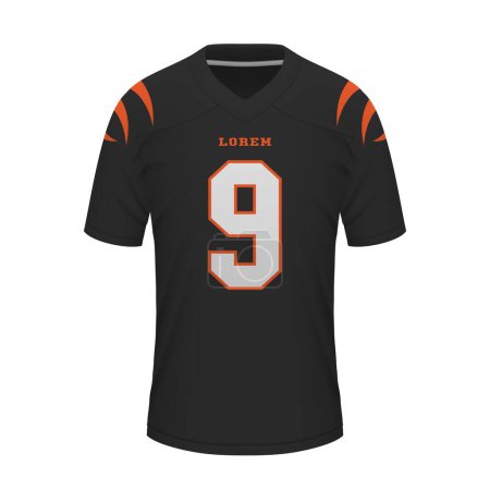 Illustration for Realistic American football shirt of Cincinnati, jersey template for sport uniform - Royalty Free Image