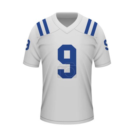 Illustration for Realistic american football away jersey Indianapolis, shirt template for sport uniform - Royalty Free Image