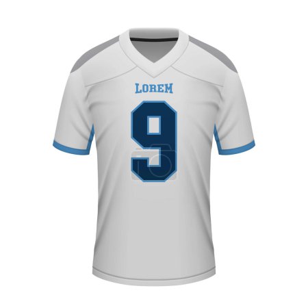 Illustration for Realistic american football away jersey Tennessee, shirt template for sport uniform - Royalty Free Image