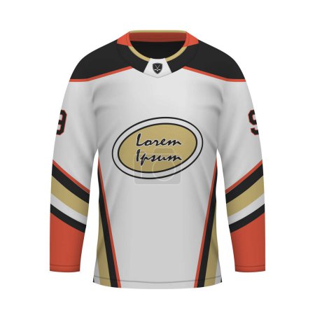 Ilustración de Camiseta realista de hockey sobre hielo Anaheim, plantilla de camisa para uniforme deportivo - Imagen libre de derechos