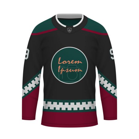 Illustration for Realistic Ice Hockey shirt of Arizona, jersey template for sport uniform - Royalty Free Image