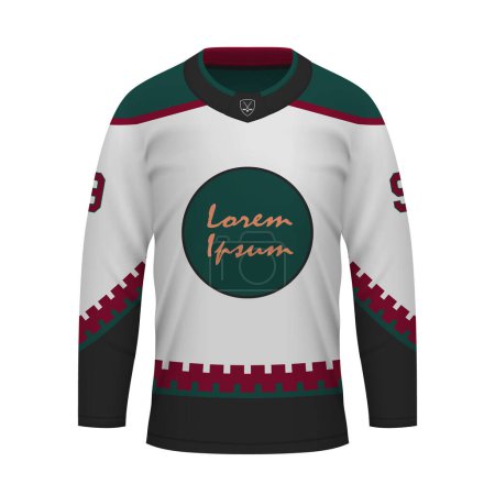 Illustration for Realistic Ice Hockey away jersey Arizona, shirt template for sport uniform - Royalty Free Image