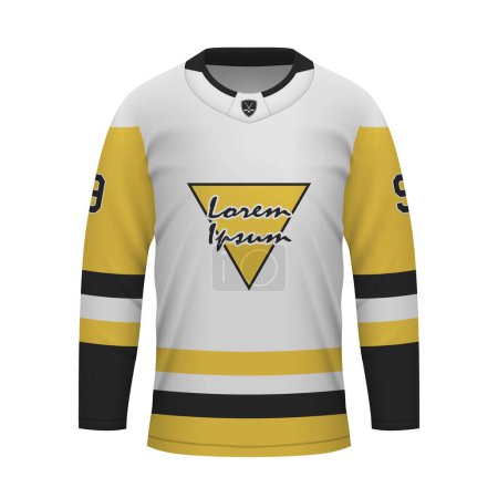 Téléchargez les illustrations : Jersey réaliste de hockey sur glace Pittsburgh, modèle de chemise pour uniforme de sport - en licence libre de droit