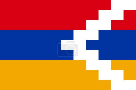 Illustration for Simple flag of Artsakh. Correct size, proportion, colors - Royalty Free Image