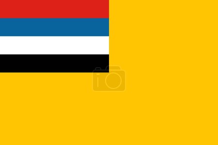 Ilustración de Bandera simple de Manchukuo. Tamaño correcto, proporción, colores - Imagen libre de derechos