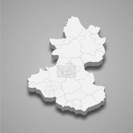Ilustración de 3d mapa isométrico de Lempira es una provincia de Honduras aislada con sombra - Imagen libre de derechos