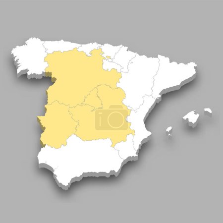 Téléchargez les illustrations : Situation du centre-ville en Espagne Carte isométrique 3d - en licence libre de droit