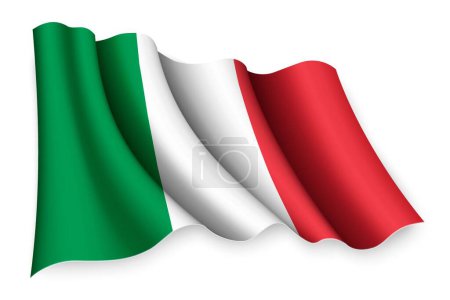 Ilustración de Bandera ondeante realista de Italia - Imagen libre de derechos