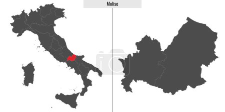Ilustración de Mapa de Molise provincia Italia e ubicación en el mapa de Italia - Imagen libre de derechos
