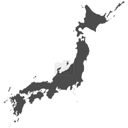 High detailed isolated map - Japan