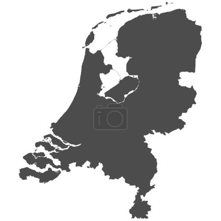 Téléchargez les illustrations : Carte isolée détaillée - Pays-Bas - en licence libre de droit