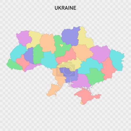 Illustration for Isolated colored map of Ukraine with borders of the regions - Royalty Free Image
