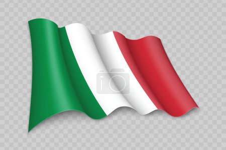 Téléchargez les illustrations : Drapeau de l'Italie sur fond transparent - en licence libre de droit