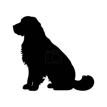 Ilustración de Logotipo de silueta de perro aislado sobre fondo blanco, icono de vector - Imagen libre de derechos