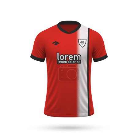 Téléchargez les illustrations : 3d maillot de football réaliste dans le style Luton Town, modèle de chemise pour kit de football 2023 - en licence libre de droit