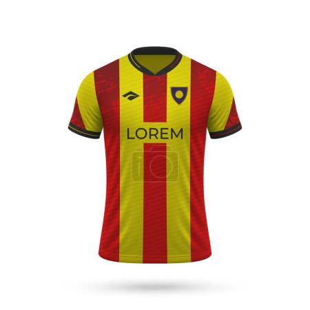 Ilustración de 3d camiseta de fútbol realista en estilo Lecce, plantilla de camisa para el kit de fútbol 2023 - Imagen libre de derechos