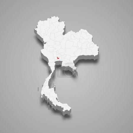 Téléchargez les illustrations : Situation de la province de Nonthaburi Thaïlande Carte isométrique 3d - en licence libre de droit