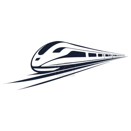 Illustration for Fast train llogo design. High speed rail silhouette icon. Vector illustration - Royalty Free Image