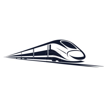 Illustration for Fast train llogo design. High speed rail silhouette icon. Vector illustration - Royalty Free Image