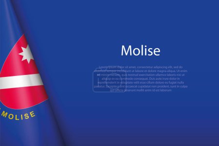 Ilustración de 3d bandera Molise, región de Italia, aislado en el fondo con espacio de copia - Imagen libre de derechos