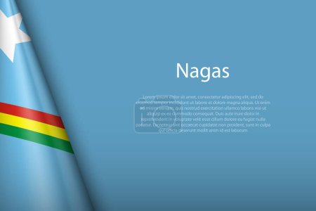 Téléchargez les illustrations : Drapeau 3d de Nagas, Groupe ethnique, isolé en arrière-plan avec copyspace - en licence libre de droit