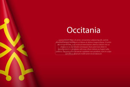 Illustration for 3d flag of Occitania, Ethnic group, isolated on background with copyspace - Royalty Free Image
