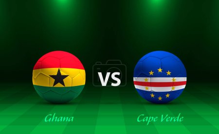 Téléchargez les illustrations : Ghana vs Cap-Vert modèle de diffusion de tableau de bord de football pour le tournoi africain de football 2023 - en licence libre de droit