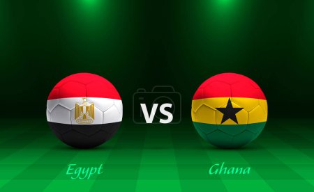Téléchargez les illustrations : Egypte vs Ghana modèle de diffusion de tableau de bord de football pour le tournoi africain de football 2023 - en licence libre de droit