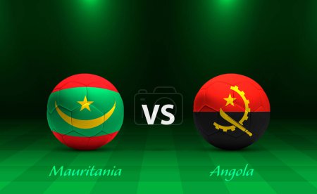 Téléchargez les illustrations : Mauritanie vs Angola modèle de diffusion de tableau de bord de football pour le tournoi africain de football 2023 - en licence libre de droit