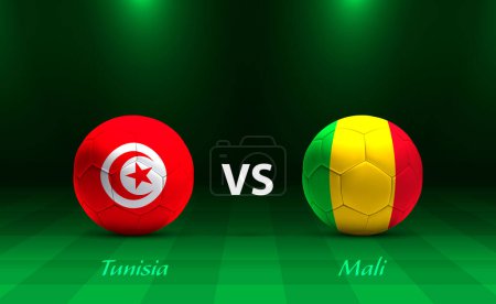 Téléchargez les illustrations : Tunisie vs Mali modèle de diffusion de tableau de bord de football pour le tournoi africain de football 2023 - en licence libre de droit