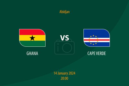 Téléchargez les illustrations : Ghana vs Cap-Vert modèle de diffusion de tableau de bord de football pour le tournoi africain de football 2023 - en licence libre de droit
