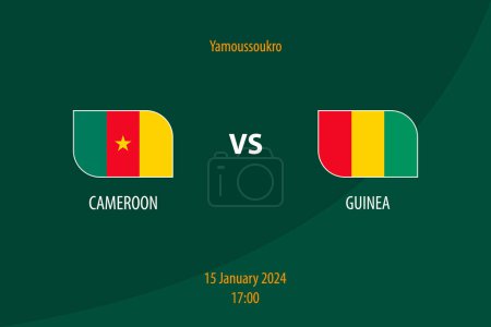 Téléchargez les illustrations : Cameroun vs Guinée modèle de diffusion de tableau de bord de football pour le tournoi africain de football 2023 - en licence libre de droit