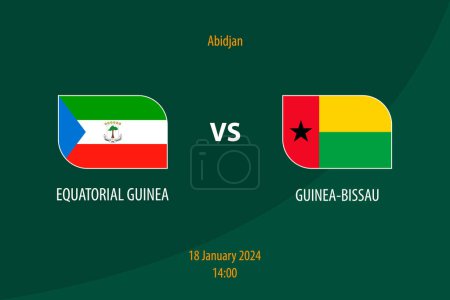 Téléchargez les illustrations : Guinée équatoriale vs Guinée-Bissau modèle de diffusion de tableau de bord de football pour le tournoi africain de football 2023 - en licence libre de droit
