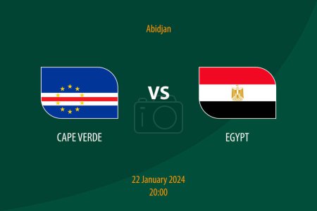 Téléchargez les illustrations : Cap-Vert vs Egypte modèle de diffusion de tableau de bord de football pour le tournoi africain de football 2023 - en licence libre de droit