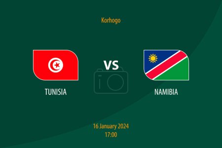 Téléchargez les illustrations : Modèle de diffusion du tableau de bord de football Tunisie vs Namibie pour le tournoi africain de football 2023 - en licence libre de droit