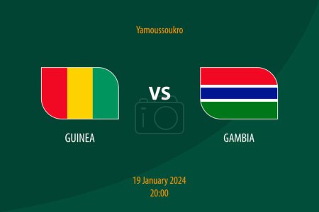 Téléchargez les illustrations : Gabarit de diffusion du tableau de bord de football de Guinée vs Gambie pour le tournoi africain de football 2023 - en licence libre de droit