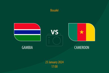 Téléchargez les illustrations : Gambie vs Cameroun modèle de diffusion de tableau de bord de football pour le tournoi africain de football 2023 - en licence libre de droit
