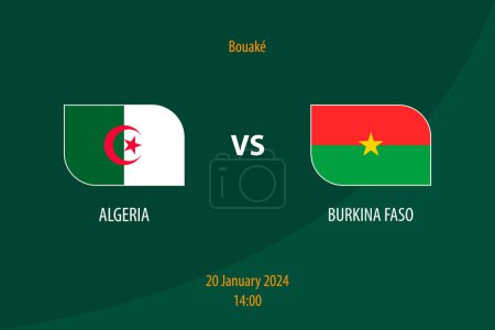 Téléchargez les illustrations : Modèle de diffusion du tableau de bord du football algérien vs Burkina Faso pour le tournoi africain de football 2023 - en licence libre de droit