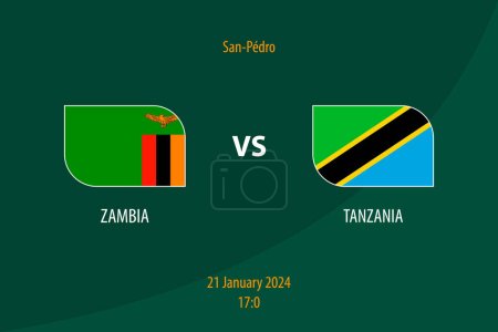 Téléchargez les illustrations : Zambie vs Tanzanie modèle de diffusion de tableau de bord de football pour le tournoi africain de football 2023 - en licence libre de droit