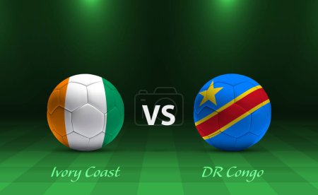 Elfenbeinküste vs DR Kongo Fußball-Anzeigetafel Übertragungsvorlage für Fußball-Afrika-Turnier 2023