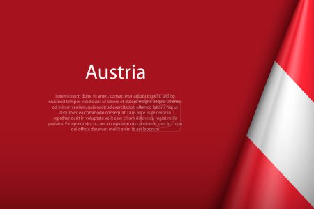 Ilustración de Bandera nacional de Austria aislada sobre fondo oscuro con copyspace - Imagen libre de derechos