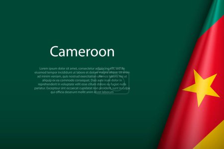 Ilustración de Bandera nacional de Camerún aislada sobre fondo oscuro con copyspace - Imagen libre de derechos