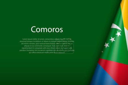 Téléchargez les illustrations : Drapeau national des Comores isolé sur fond sombre avec copyspace - en licence libre de droit