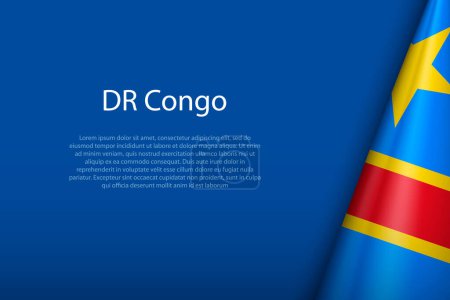 DR Congo national flag isolated on dark background with copyspace