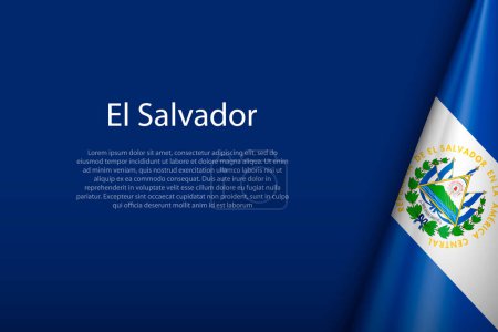 Bandera nacional de El Salvador aislada sobre fondo oscuro con copyspace