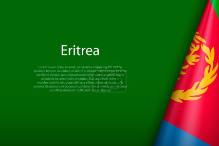 Illustration for Eritrea national flag isolated on dark background with copyspace - Royalty Free Image