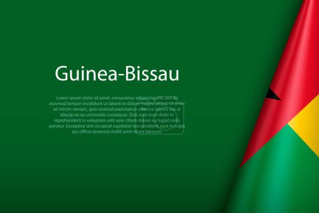 Drapeau national de Guinée-Bissau isolé sur fond sombre avec copyspace