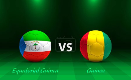 Ilustración de Guinea Ecuatorial vs Guinea plantilla de marcador de fútbol para el torneo de fútbol de África 2023 - Imagen libre de derechos