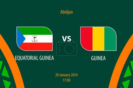 Téléchargez les illustrations : Guinée équatoriale vs Guinée modèle de diffusion de tableau de bord de football pour le tournoi africain de football 2023 - en licence libre de droit