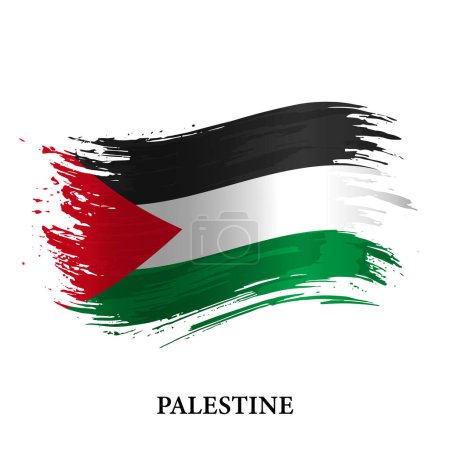 Grunge Flagge von Palästina, Pinselstrich-Vektorhintergrund 